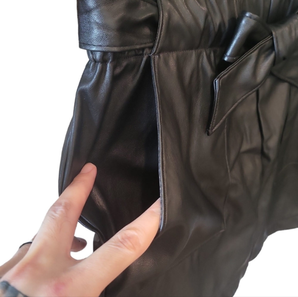 Ci Sono black mini skirt faux leather pockets edgy rock and roll concert - Picture 4 of 5